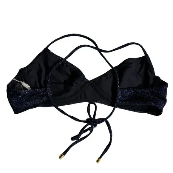 PQ Swim Top Medium Evie Sapphire Underwire Bikini Bralette Sparkle Strappy PilyQ - Picture 4 of 5